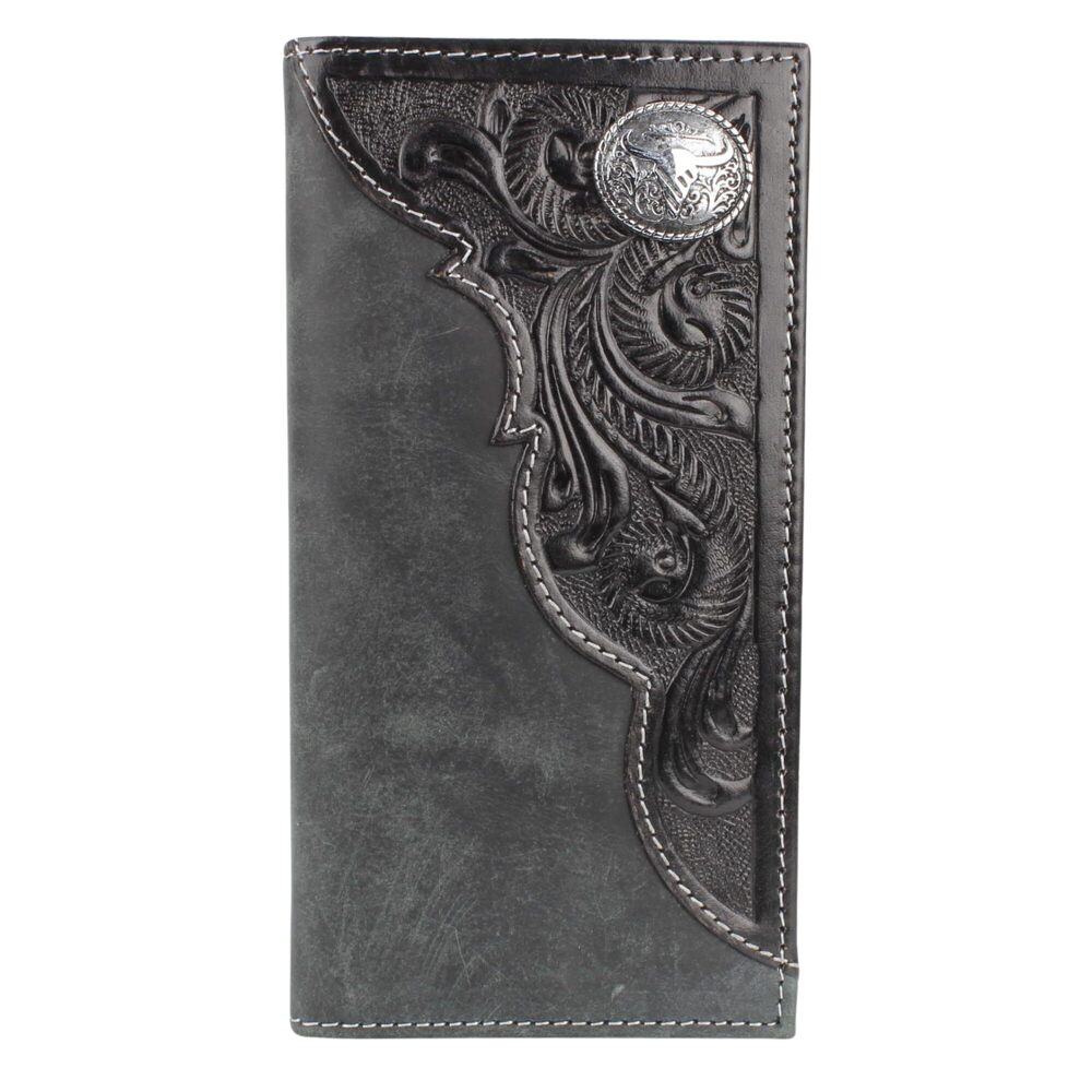 6076 Tooled Side Rodeo Wallet with Conchos – Oil Pull Up – Durable, Stylish